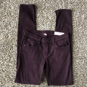Rag & bone purple skinny jeans